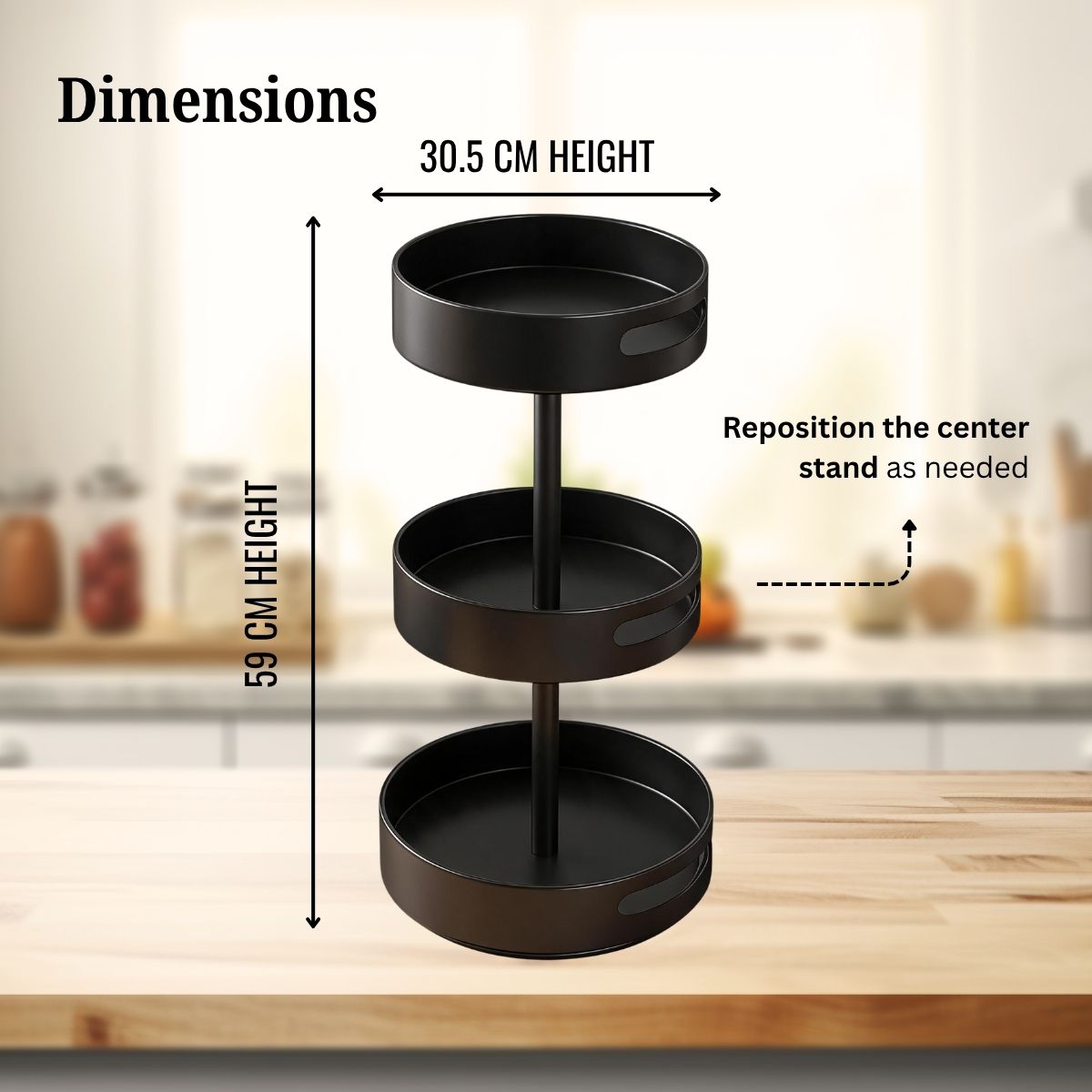 Circular Rotating 360° Kitchen Rack |3-Tier & 2-Tier | Stainless Steel Organizer