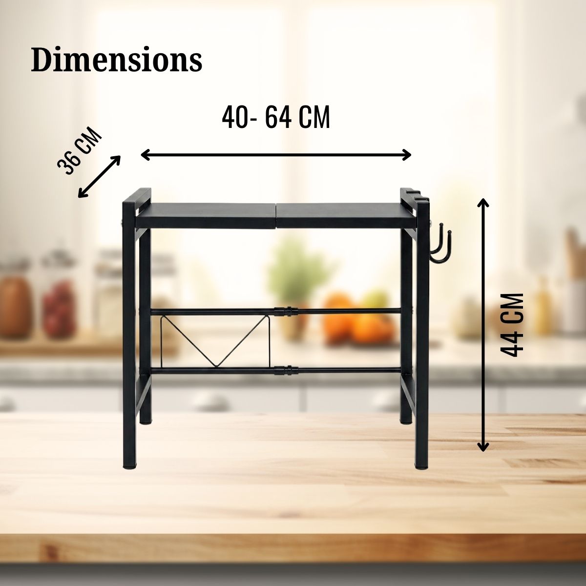 Expandable Carbon Steel Microwave & OTG Stand