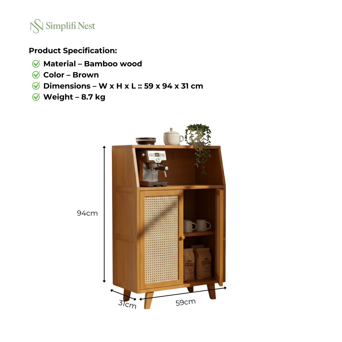 Bamboo Floor Cabinet Dimensions India – SimplifiNest Storage Cabinet Height Width Depth Specs