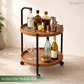 Premium 2-Tier Round Mobile Serving Trolley