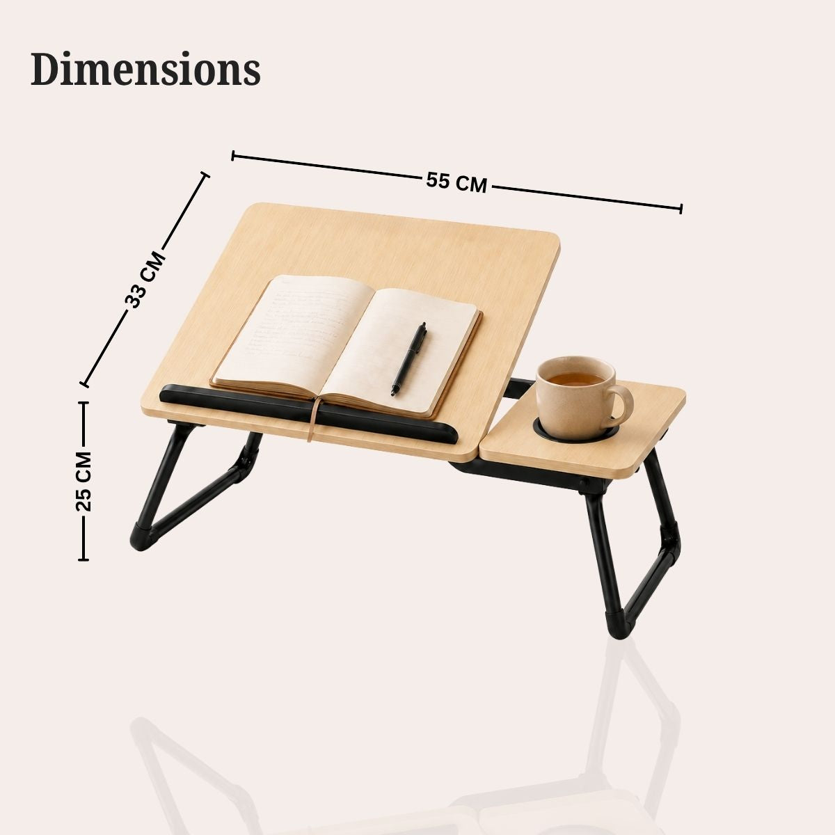 Foldable Bed Desk for Laptop & Kids Study – with Cup Holder & Tilting Tray
