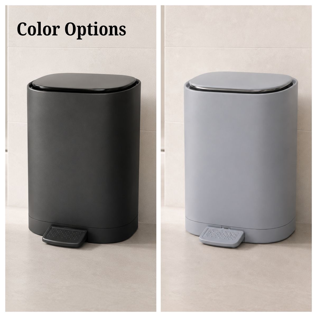 5L Matte Finish Dustbin with Removable Inner Bucket | Bathroom, Bedroom & Office