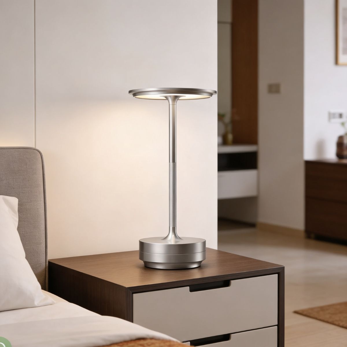 Rechargeable Cordless Metal Table Lamp | Touch Control | 3 Light Modes | Type-C | Heavy Base | 6–8 Hrs Battery