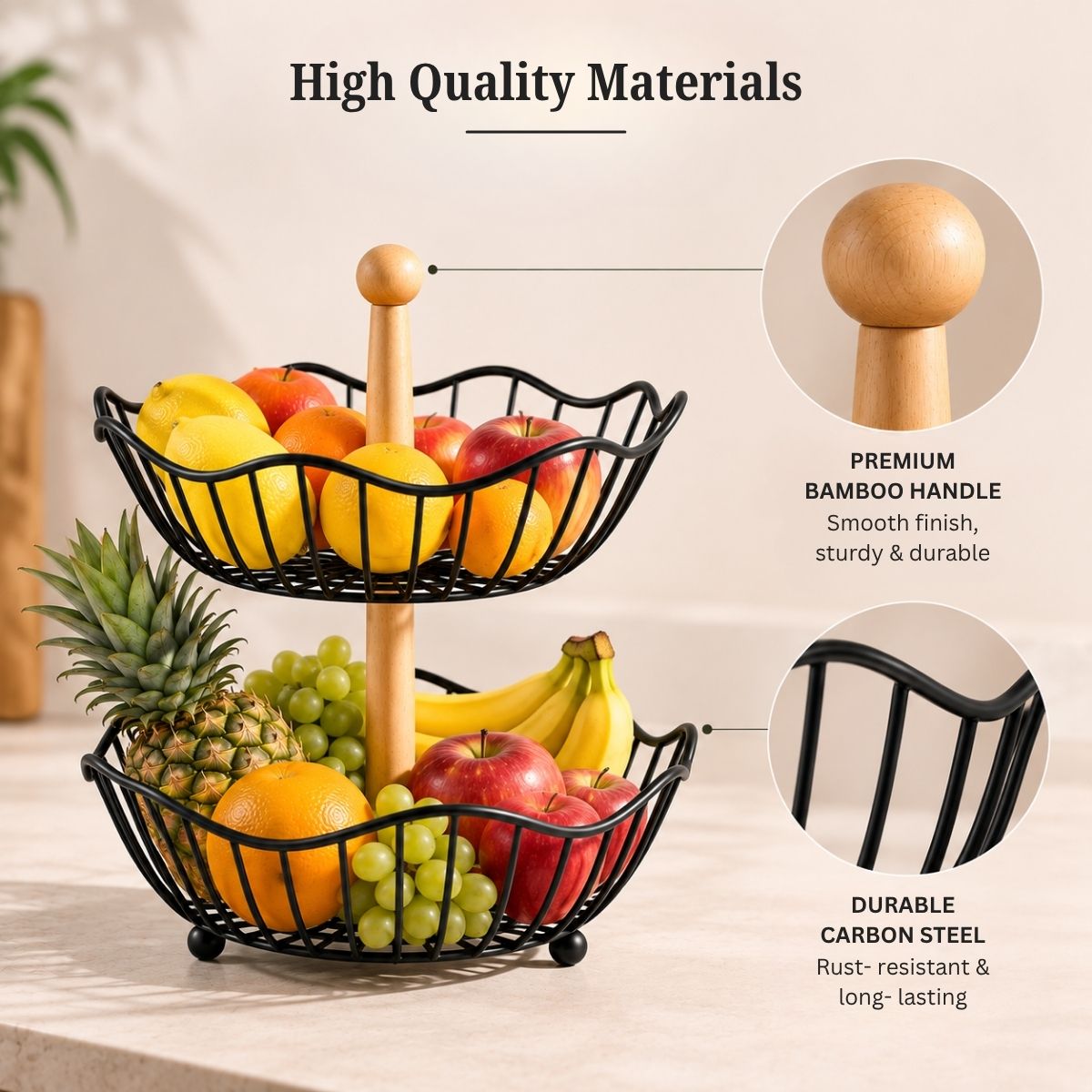 Circular Dual Tier Fruit & Vegetable Basket