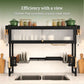 Over-Sink Dish Drying & Storage Rack with Frosted Cabinet Door | Fits Indian Sinks