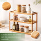 TriShelf Premium Bamboo Countertop Organizer Rack