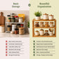 TriShelf Premium Bamboo Countertop Organizer Rack
