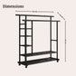 Premium Heavy Duty Double Clothing Rack with Storage Sections
