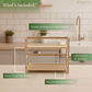 2-Tier Bamboo Countertop Rack — Kitchen, Bathroom & Desk Organizer