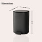 5L Matte Finish Dustbin with Removable Inner Bucket | Bathroom, Bedroom & Office
