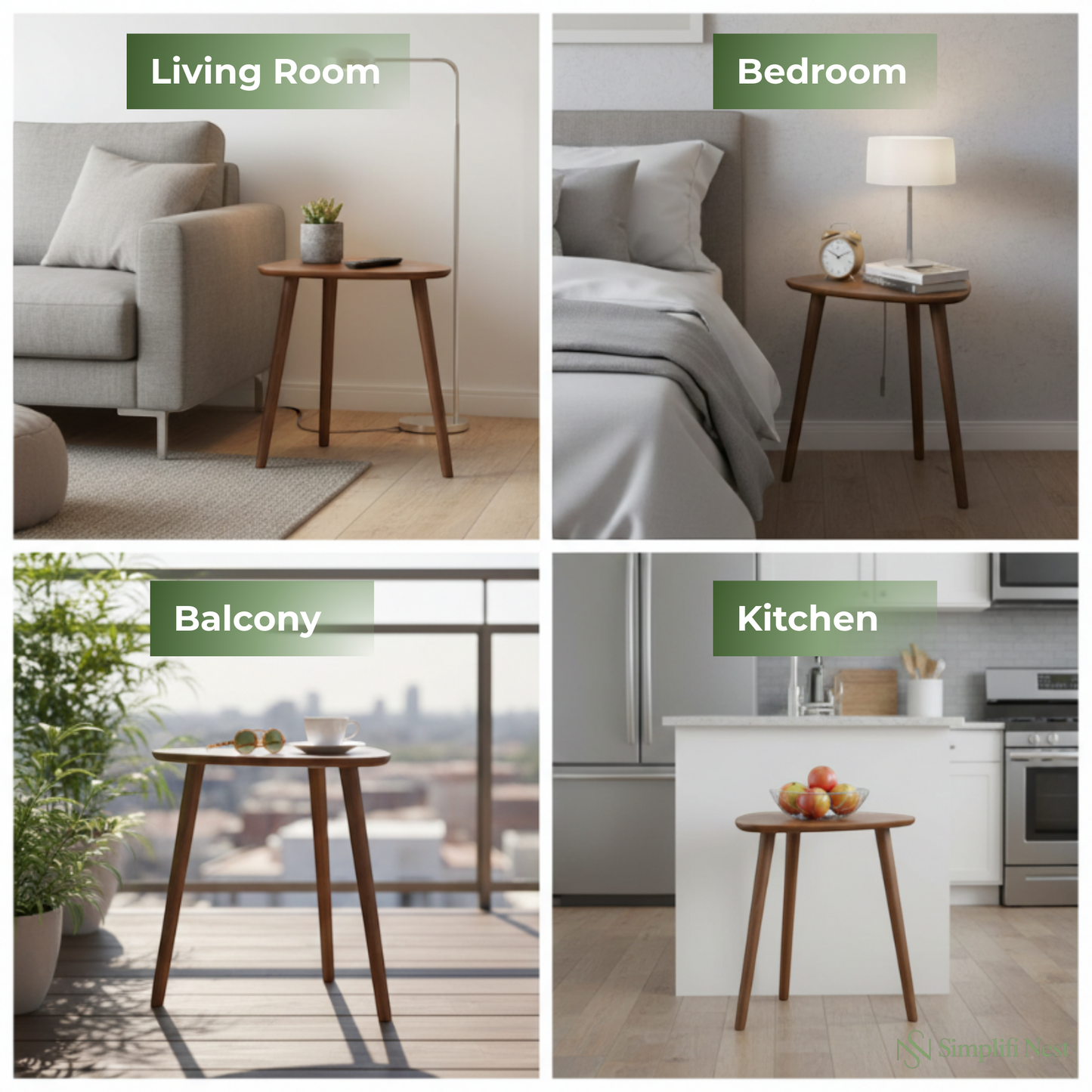 Modern Triangle Tripod Side Table