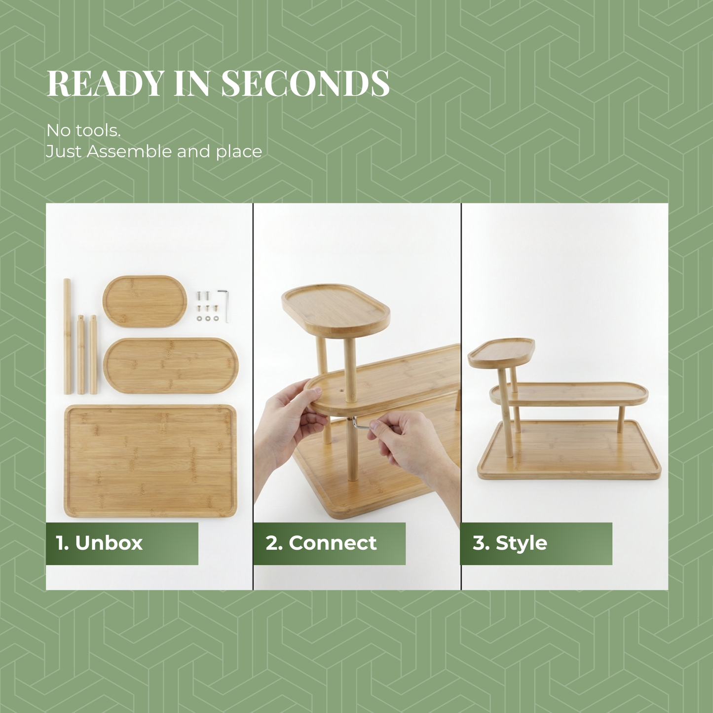 Bamboo Multi-Level Kitchen Organizer Rack