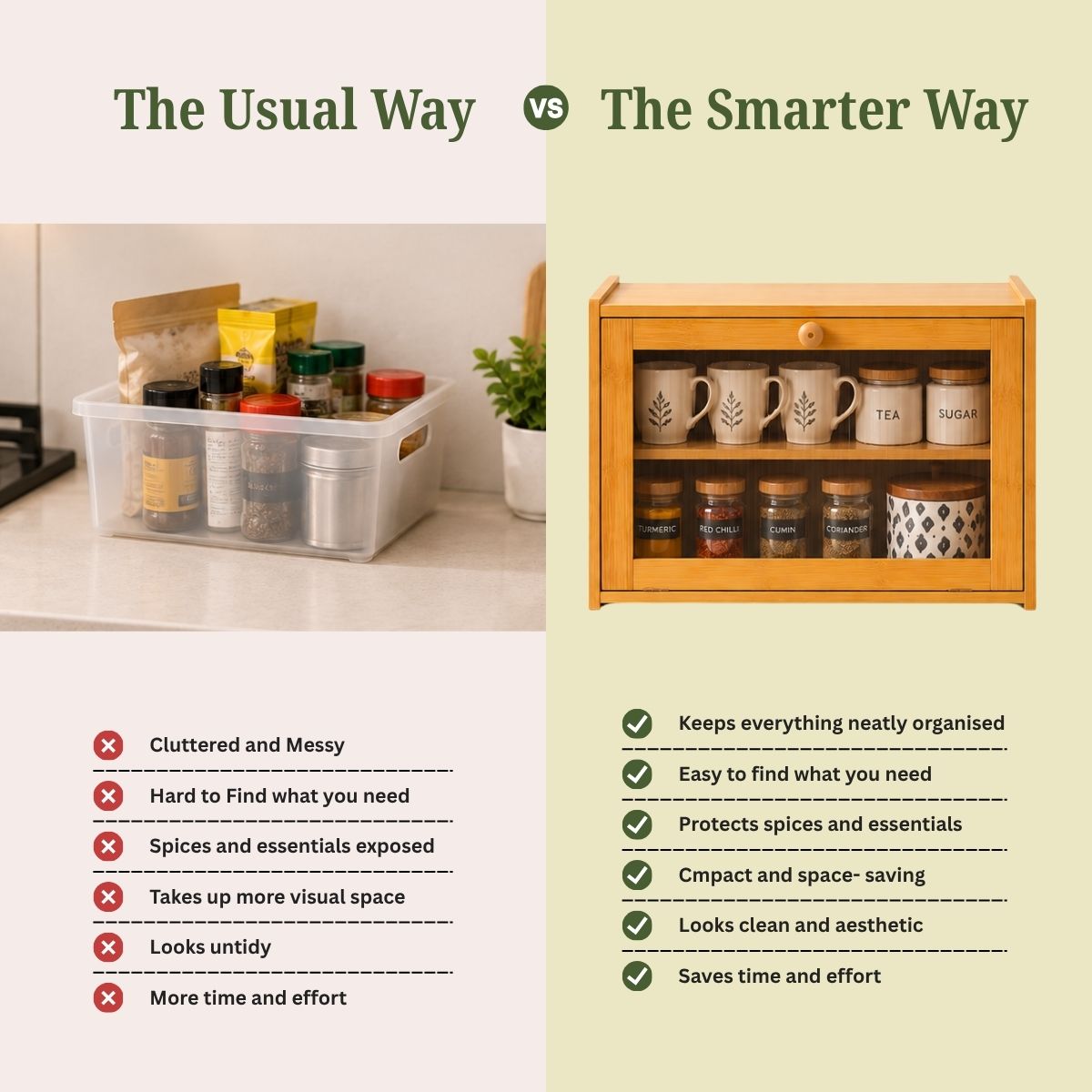 Bamboo Countertop Kitchen Cabinet with Fiber Glass-Style Finish