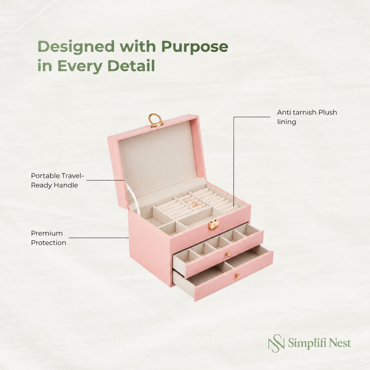 Multi-Tier Leather Vanity & Jewelry Organizer