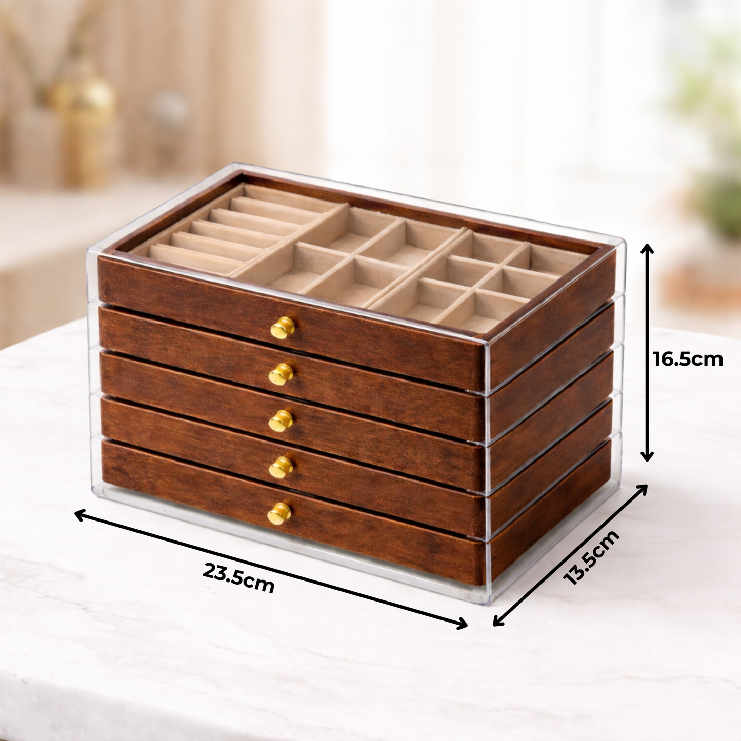 Crystal-Clear Fibre Jewelry Organizer