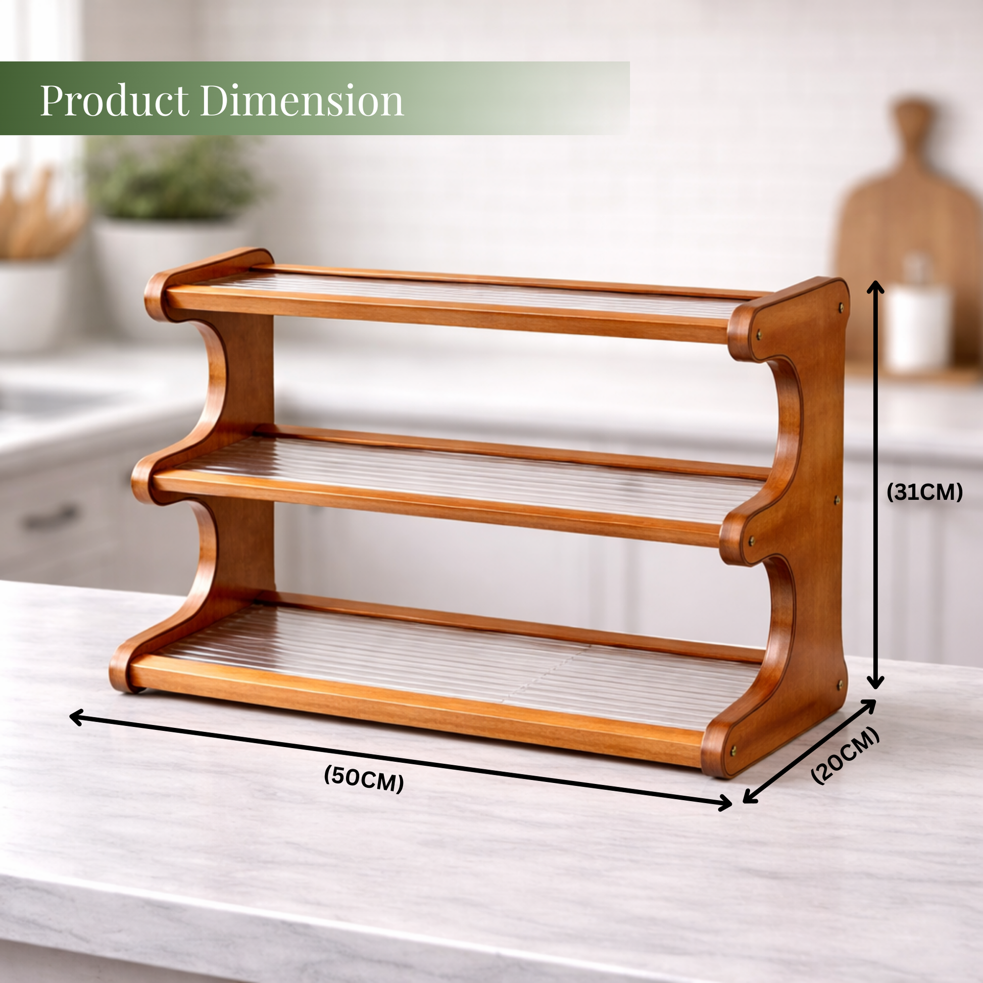 Bamboo Countertop Rack Dimensions – 3-Tier Size Guide SimplifiNest India