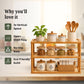 TriShelf Premium Bamboo Countertop Organizer Rack