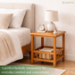 Premium Bamboo Side Table With Storage Base