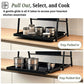 2-Tier Sliding Pull-Out Kitchen Storage Rack | Stainless Steel | Spices, Jars & Masala Organizer