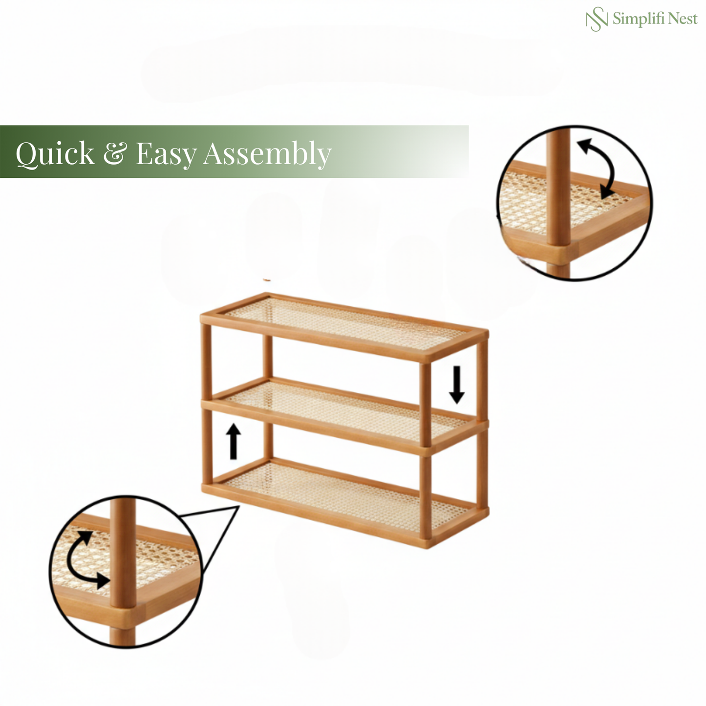 TriShelf Premium Bamboo Countertop Organizer Rack