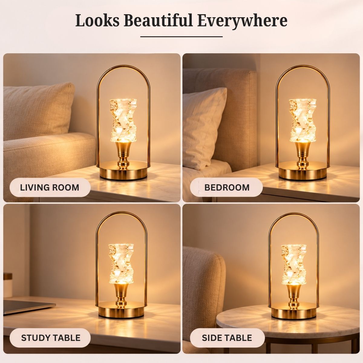 Premium Crystal Touch Lamp – Golden