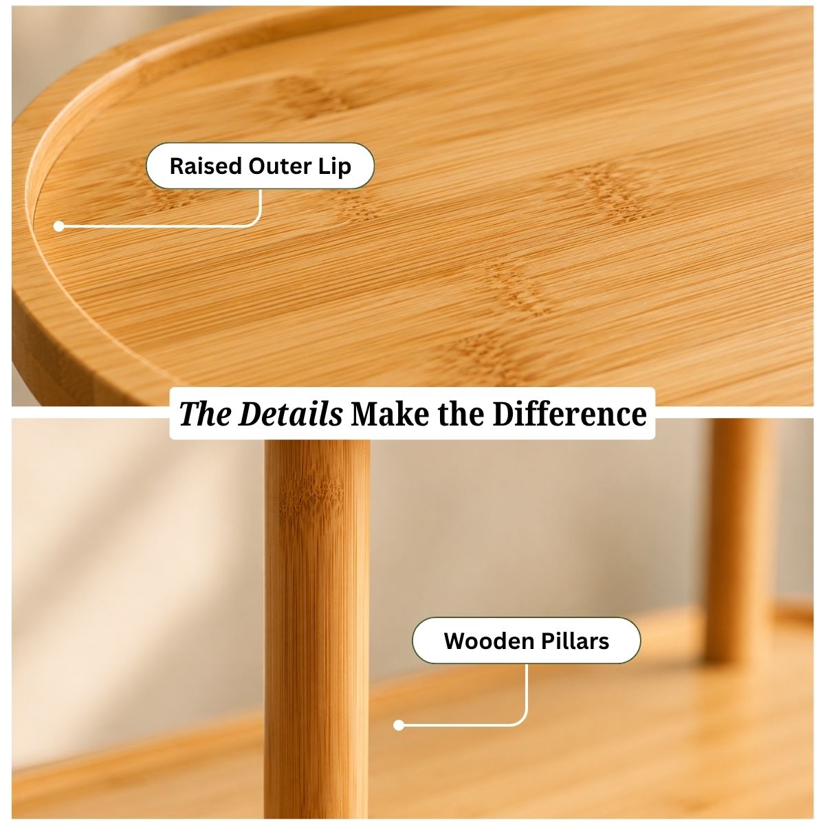 Bamboo Oval 2-Tier Kitchen Counter Organizer Rack