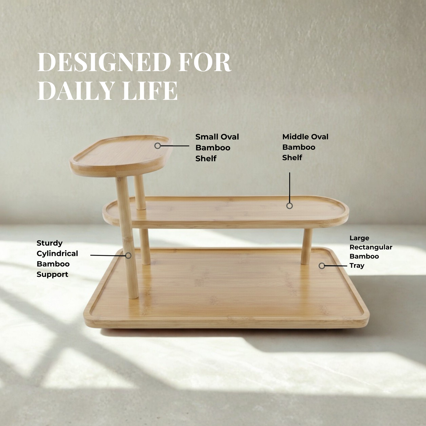 Bamboo Multi-Level Kitchen Organizer Rack