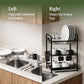 3-Tier Steel Dish Rack with Drip Tray - Black Matte | For Indian Kitchen Countertops