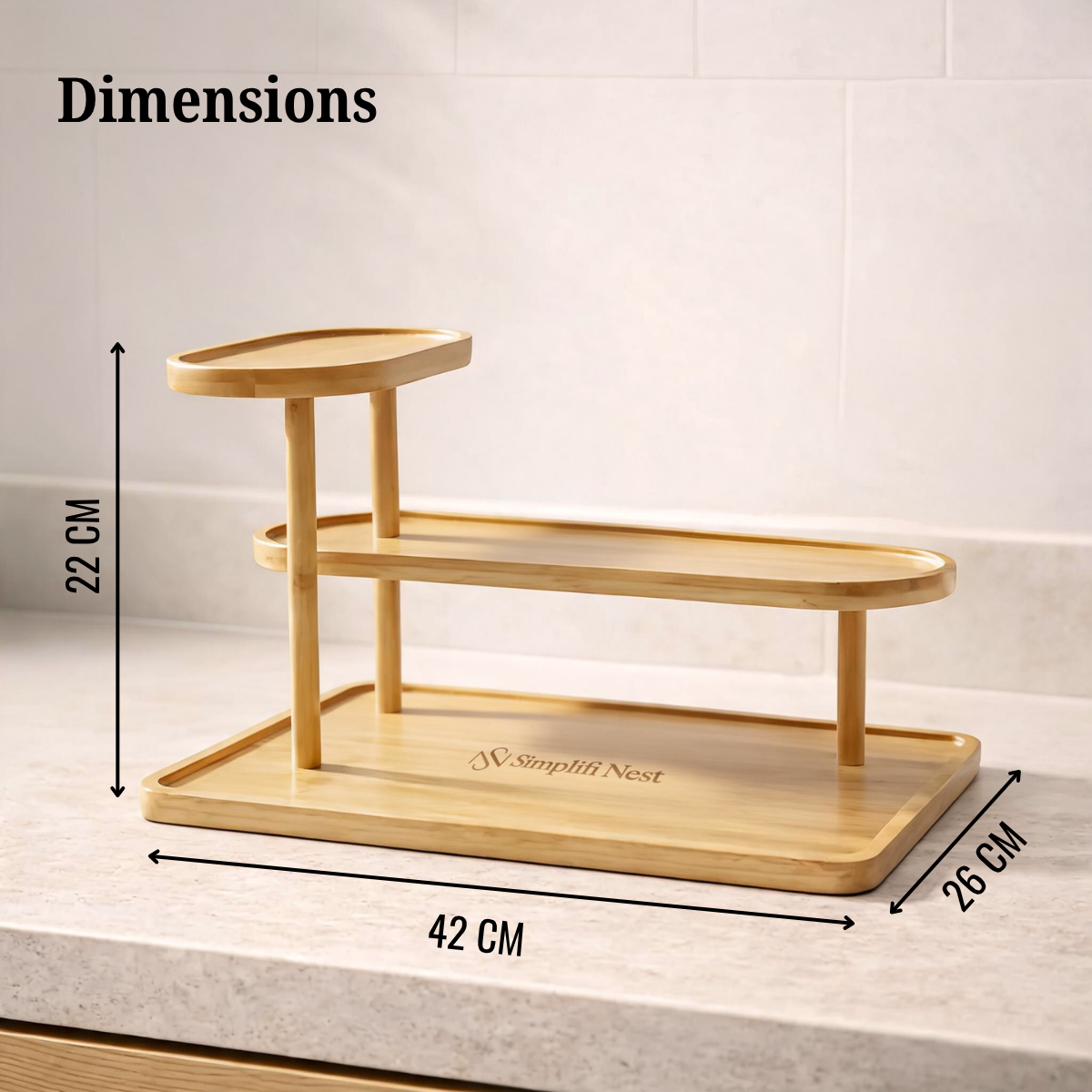 Bamboo Multi-Level Kitchen Organizer Rack