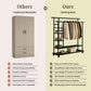 Premium Heavy Duty Double Clothing Rack with Storage Sections