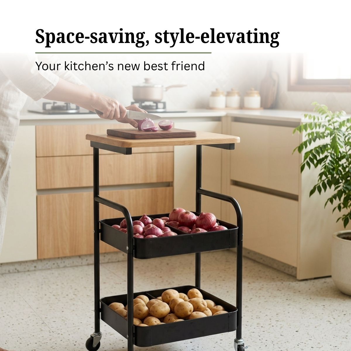 3-Tier Mobile Utility Trolley