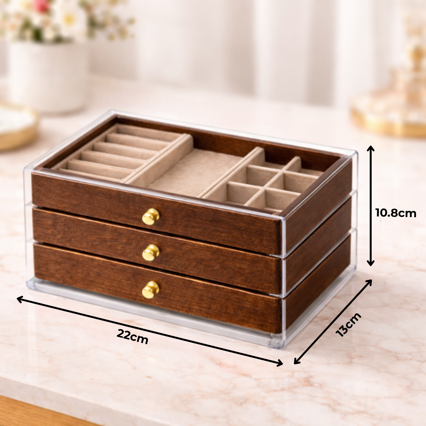Crystal-Clear Fibre Jewelry Organizer