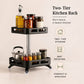 2-Tier Rectangular 360° Rotating Kitchen Rack | Stainless Steel | Spices, Jars & Masala Organizer