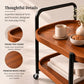 Classic 2-Tier Wood Serving Trolley