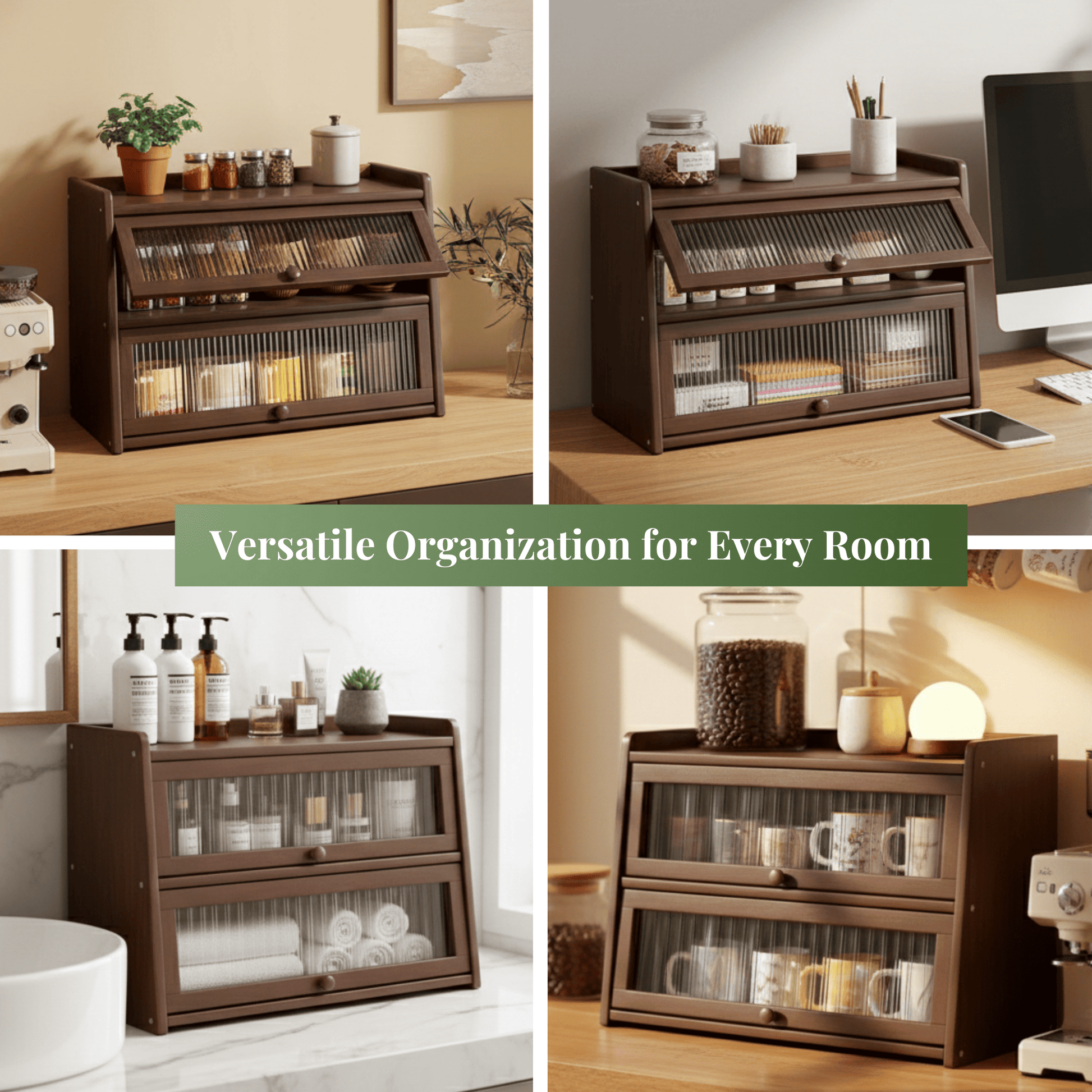 SimplifiNest Bamboo Cabinet in Indian Kitchen – Spice Jars Masala Storage Countertop Organiser