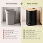Metal Dustbin with Foot Pedal & Removable Bucket | Rust-Free Steel & Bamboo | 5L