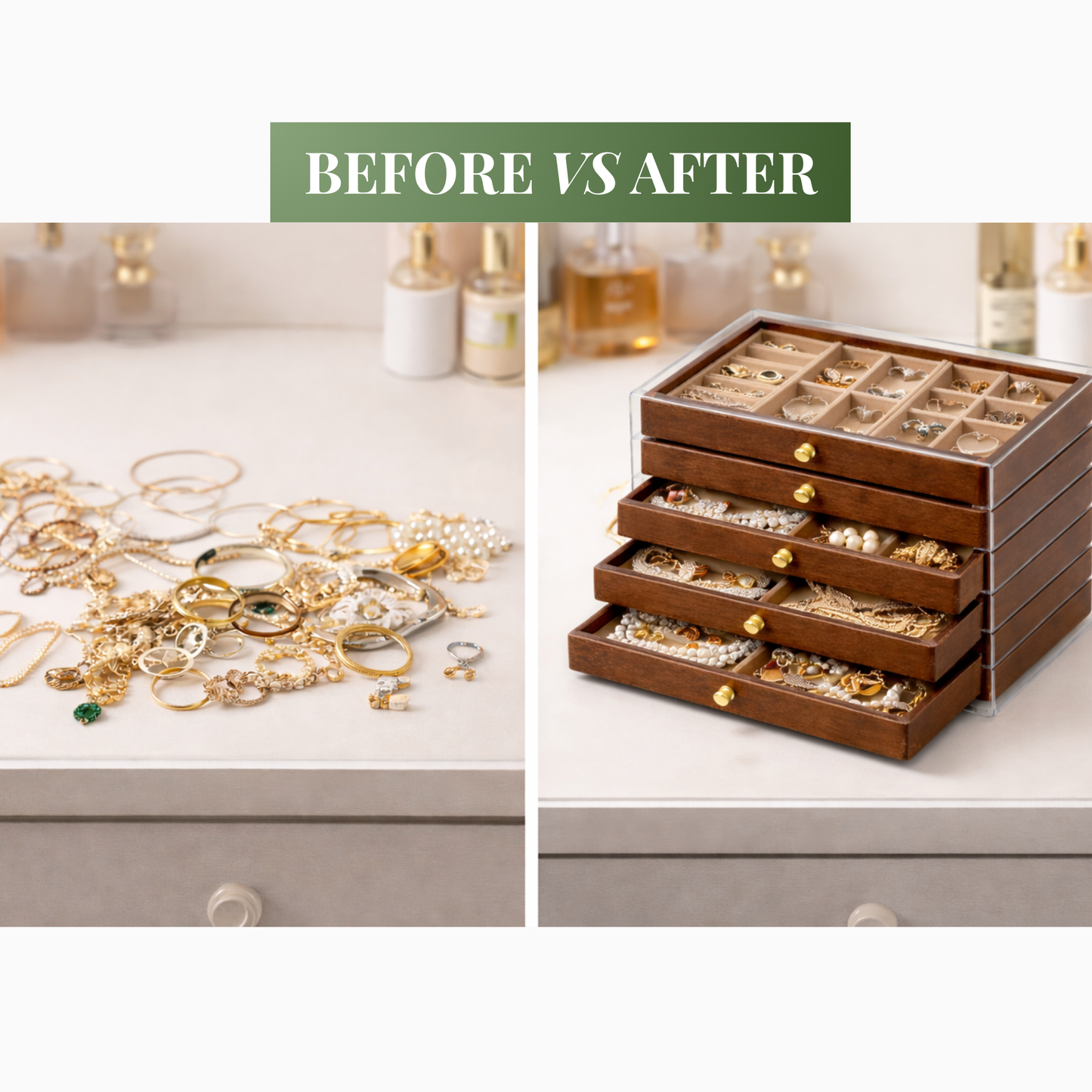 Crystal-Clear Fibre Jewelry Organizer