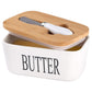 Ceramic Butter Keeper with Bamboo Lid & Knife - SimplifiNest
