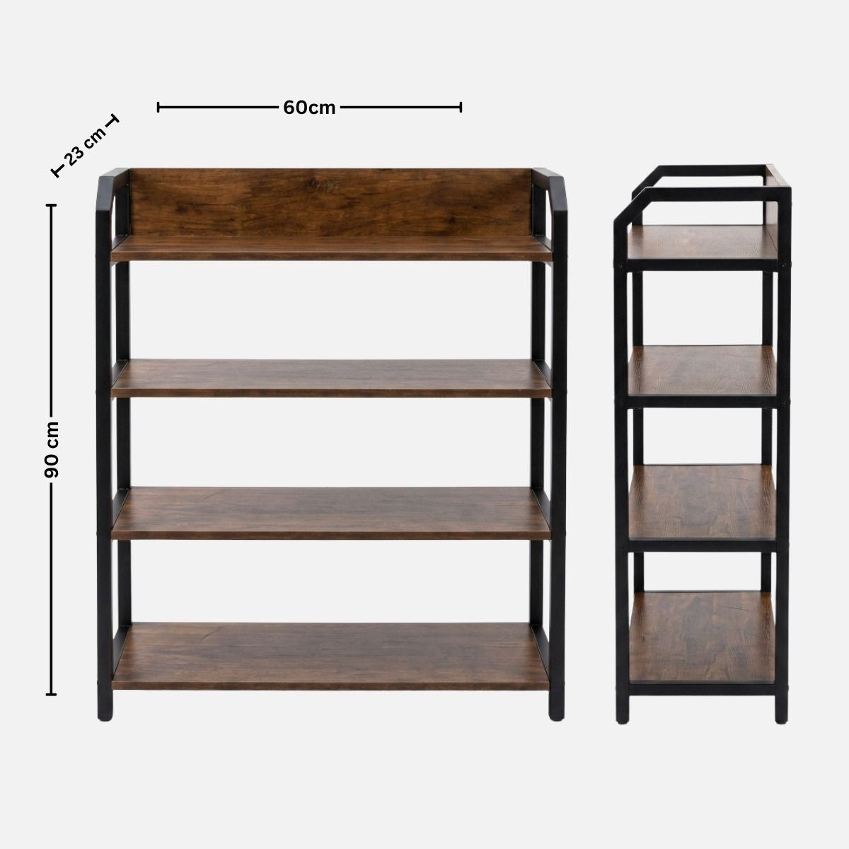 4-Tier Wood & Metal Storage Rack