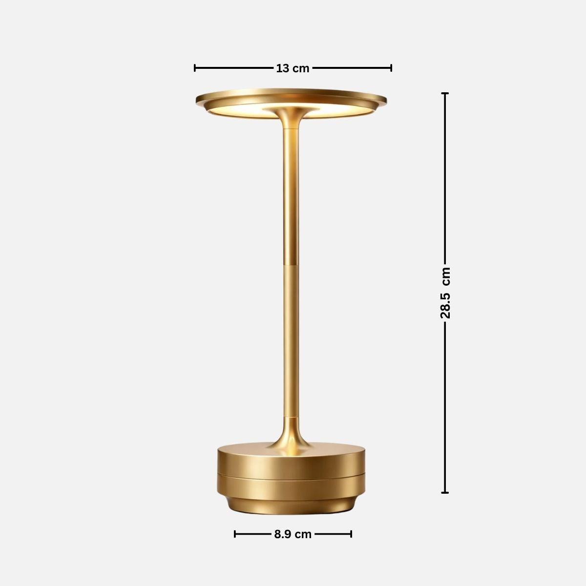 Rechargeable Cordless Metal Table Lamp | Touch Control | 3 Light Modes | Type-C | Heavy Base | 6–8 Hrs Battery