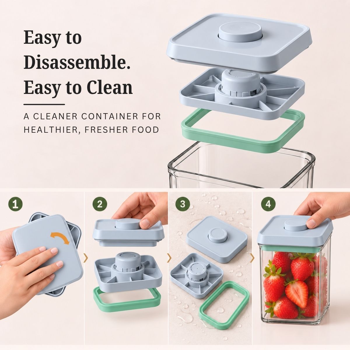 POP One-Touch Airtight Containers – Set of 6 | Stackable & BPA-Free | Patented