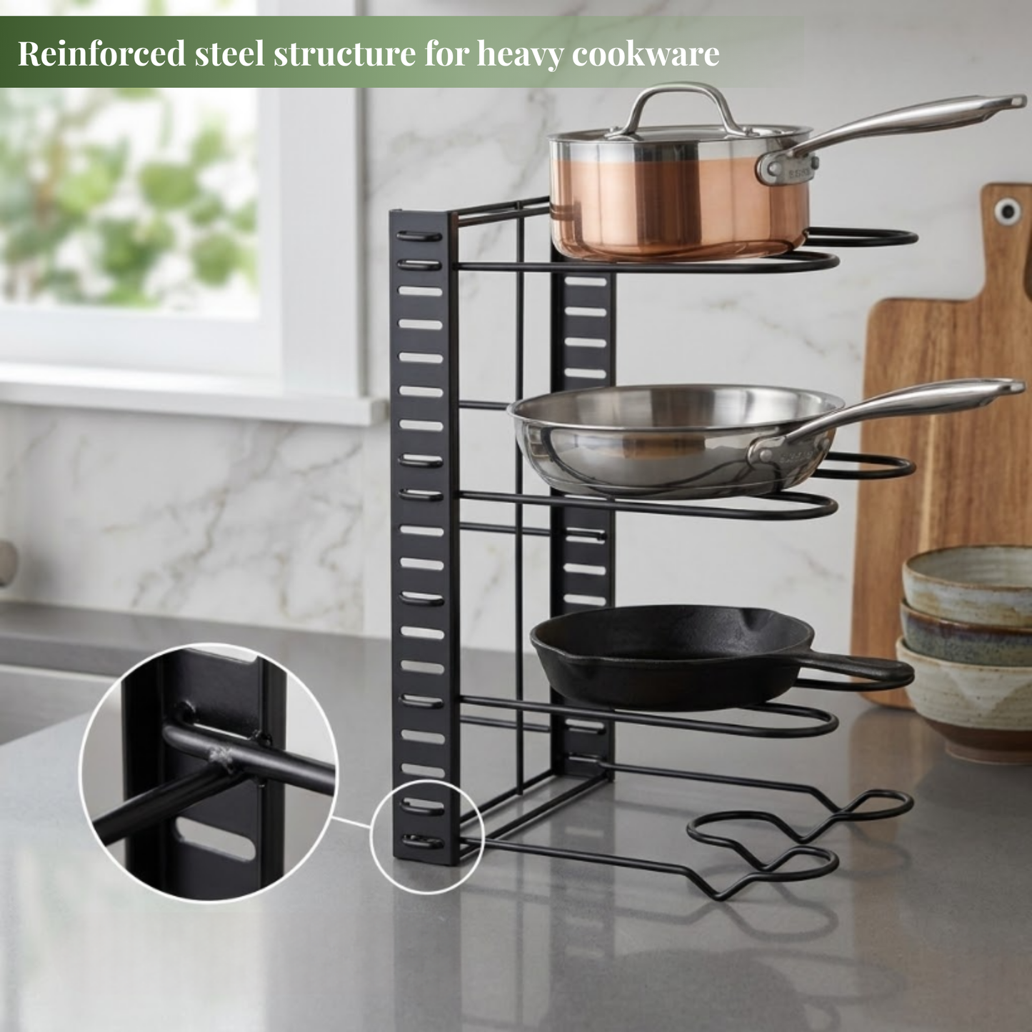 Pot & Pan Organizer Rack (4-Tier & 8-Tier)