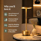 Rechargeable Cordless Metal Table Lamp | Touch Control | 3 Light Modes | Type-C | Heavy Base | 6–8 Hrs Battery