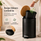 Metal Dustbin with Foot Pedal & Removable Bucket | Rust-Free Steel & Bamboo | 5L