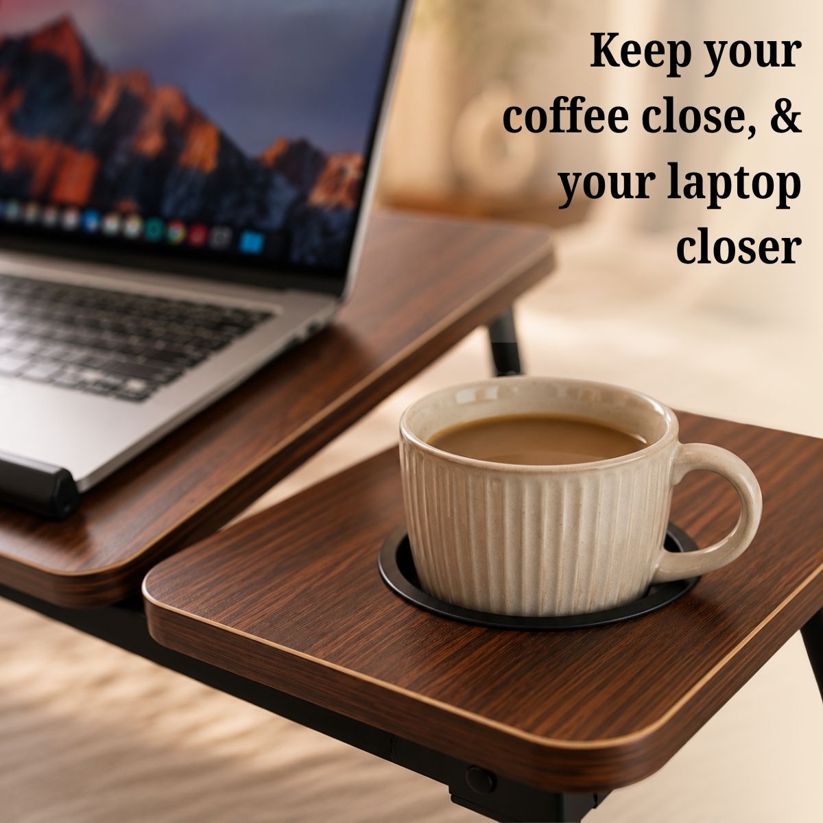 Foldable Bed Desk for Laptop & Kids Study – with Cup Holder & Tilting Tray