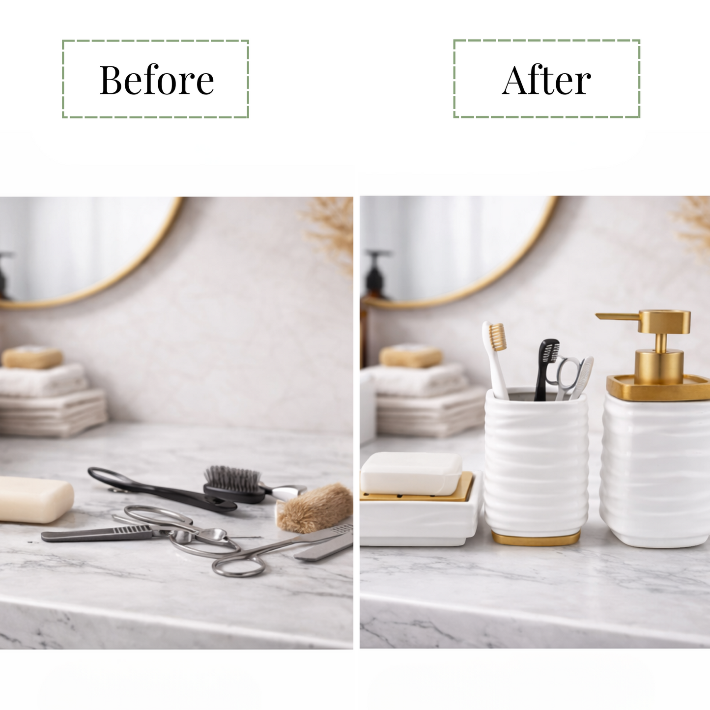 Premium 3-Piece Ceramic Bathroom Accessory Set