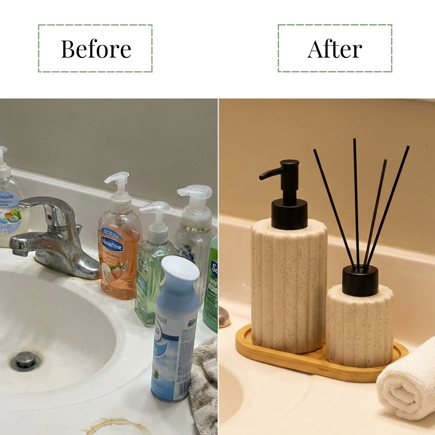 Artisan Ceramic & Bamboo 3-Piece Spa Set