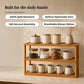 TriShelf Premium Bamboo Countertop Organizer Rack