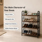 4-Tier Shoe Rack with Open Shelves | Wood & Metal Storage Organizer