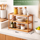 TriShelf Premium Bamboo Countertop Organizer Rack